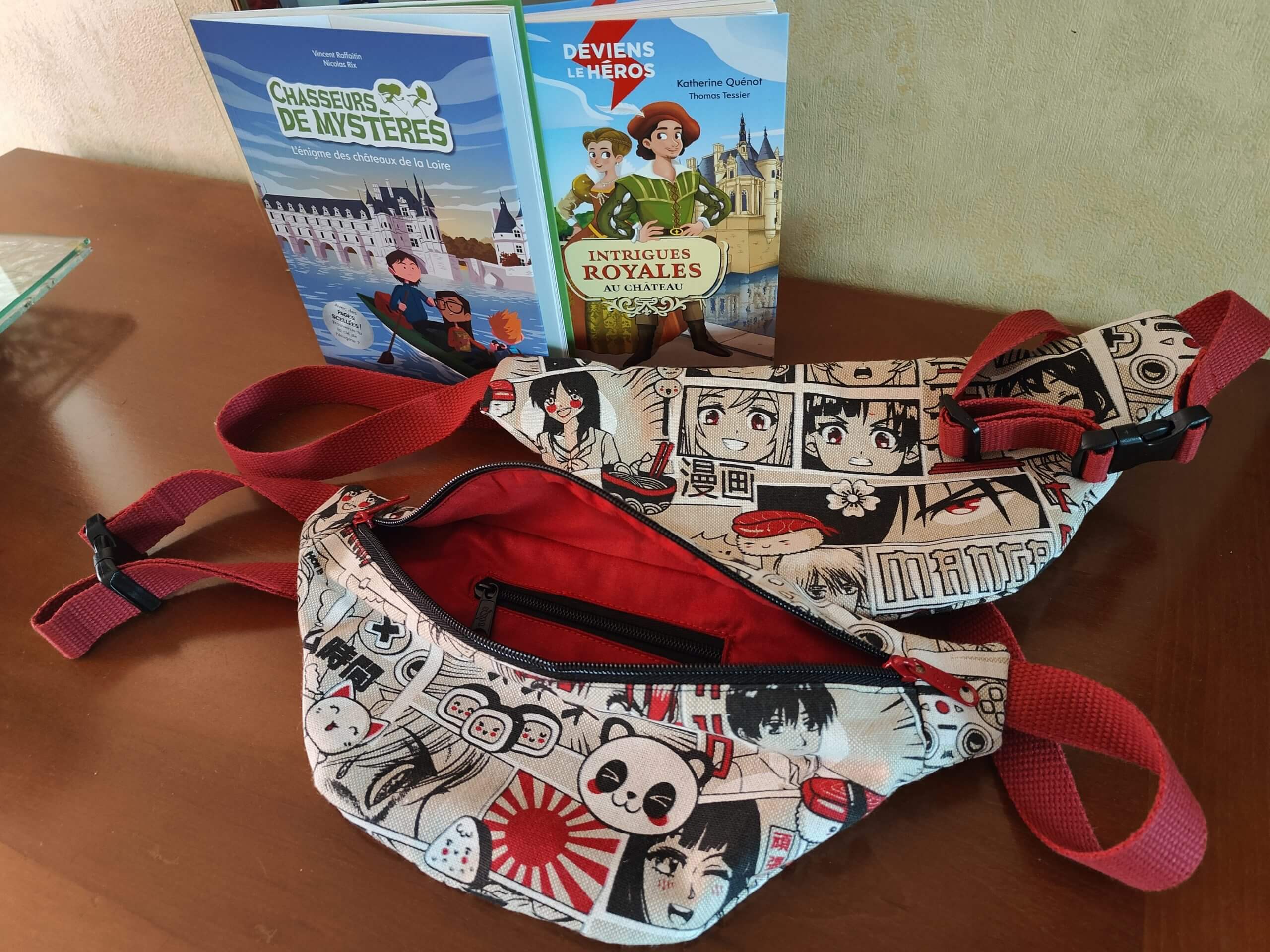 Sac banane en toile imprimée avec intérieur en coton pour jeunes ados